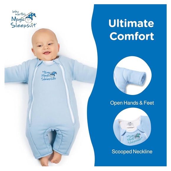 Merlin’s Magic Sleepsuit - Swaddle Transition in cream; 3-6 month baby size - Picture 4 of 5